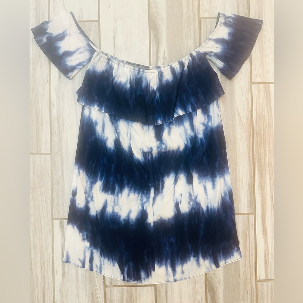 Ditzy Daizy: Strapless Sundress, Blue/White, Medium
